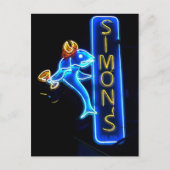 Simons Gorgeous Neon Sign Post Card Postkarte (Vorderseite)
