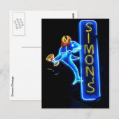 Simons wunderschönes Neon-Schild Postkarte (Vorne/Hinten)