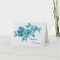 Simpatia Floral Azul - Spanische Sympathiekarte