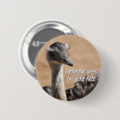 Simpática avestruz button (Vorne & Hinten)