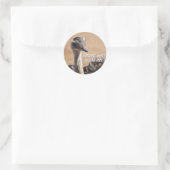 Simpática avestruz runder aufkleber (Tasche)