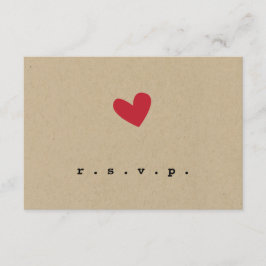 Simpe Heart Wedding RSVP Karte
