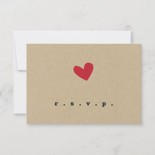 Simpe Heart Wedding RSVP Karte (Vorderseite)