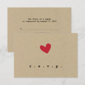 Simpe Heart Wedding RSVP Karte (Vorne/Hinten)