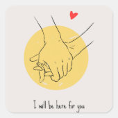 Simpe selflove quadratischer aufkleber (Vorderseite)