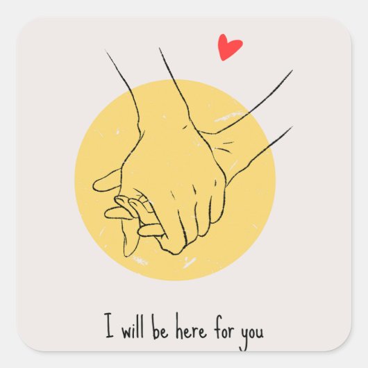 Simpe selflove quadratischer aufkleber (Vorderseite)