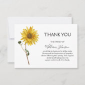 Simpe Sunflower Funeral Bereavement Dankeskarte (Vorderseite)