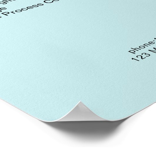 Simpel Blue Price List Poster (Ecke)