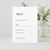 Simpel elegant Einladung Antwortkarte RSVP (Stehend Vorderseite)