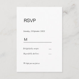Simpel elegant  Einladung Antwortkarte RSVP