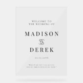 Simpel Elegant Wedding WELCOME Acrylschild (Vorderseite)