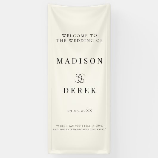 Simpel Elegant Wedding WELCOME Banner (Vertikal)