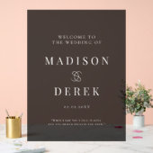 Simpel Elegant Wedding WELCOME Black Acrylschild (Hochzeit)