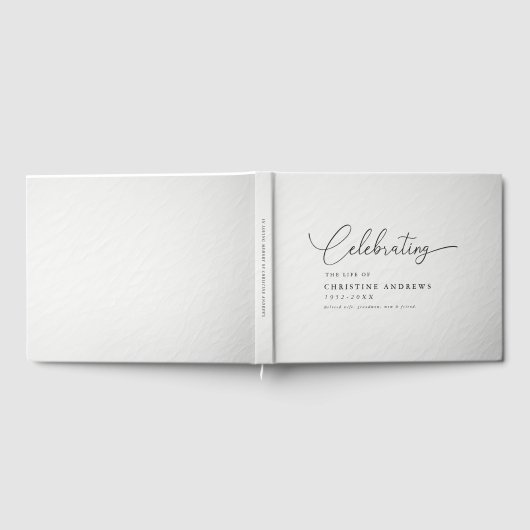 Simpel "Feier des Lebens" Script-Schriftart Gästebuch (Voll)