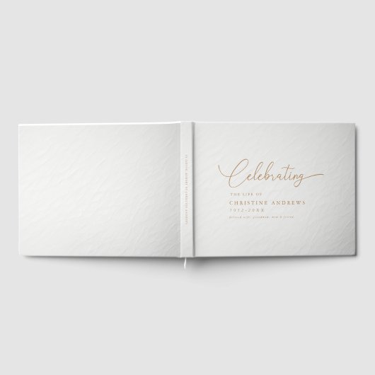 Simpel "Feier des Lebens" Script-Schriftart Gästebuch (Voll)