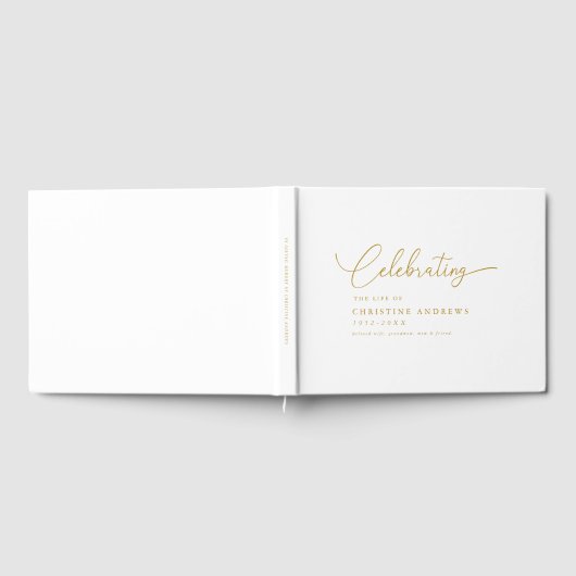 Simpel "Feier des Lebens" Script Schriftart, White Gästebuch (Voll)