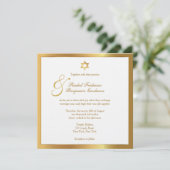Simpel Gold - Einladung zur Jüdischen Hochzeit (Stehend Vorderseite)