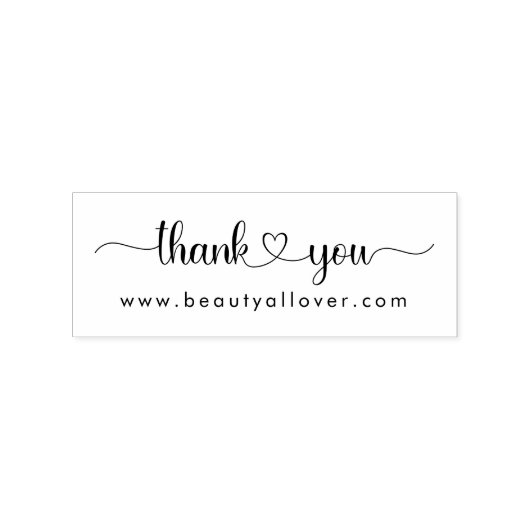Simpel, handwriting, "Thank you 🖤" Gummistempel (Prägung)