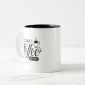 Simpel Humor Morning Chaos Coffee My Life Bold Zweifarbige Tasse (Vorderseite Links)
