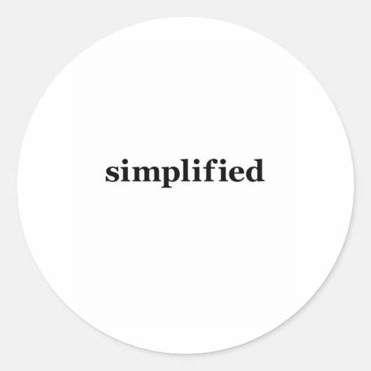 Simpflifiziert Runder Aufkleber (Vorderseite)