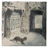 Simpkin the Cat Goes Out (von Beatrix Potter) Fliese (Vorderseite)