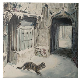 Simpkin the Cat Goes Out (von Beatrix Potter) Fliese