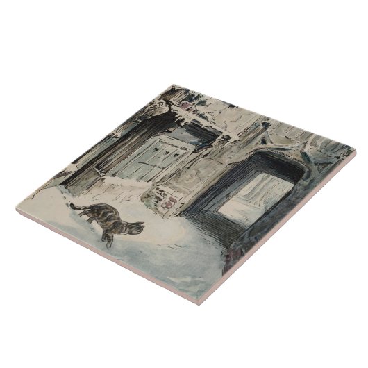 Simpkin the Cat Goes Out (von Beatrix Potter) Fliese (Seite)