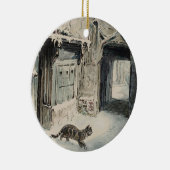 Simpkin the Cat Goes Out (von Beatrix Potter) Keramik Ornament (Rechts)