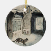 Simpkin the Cat Goes Out (von Beatrix Potter) Keramik Ornament (Vorne)