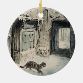 Simpkin the Cat Goes Out (von Beatrix Potter) Keramik Ornament