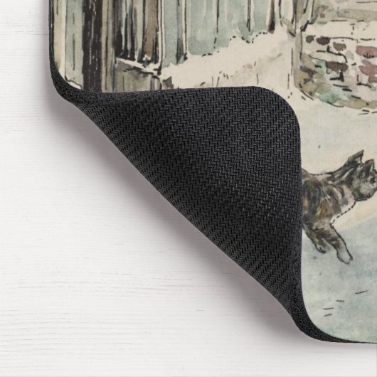 Simpkin the Cat Goes Out (von Beatrix Potter) Mousepad (Ecke)