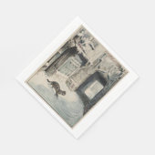 Simpkin the Cat Goes Out (von Beatrix Potter) Serviette (Ecke)