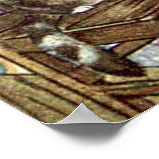 Simpkin the Cat serves Tea Poster (Ecke)