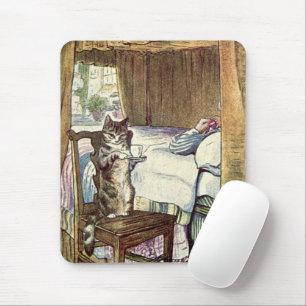 Simpkin the Cat serves Tee - Beatrix Potter Mousepad