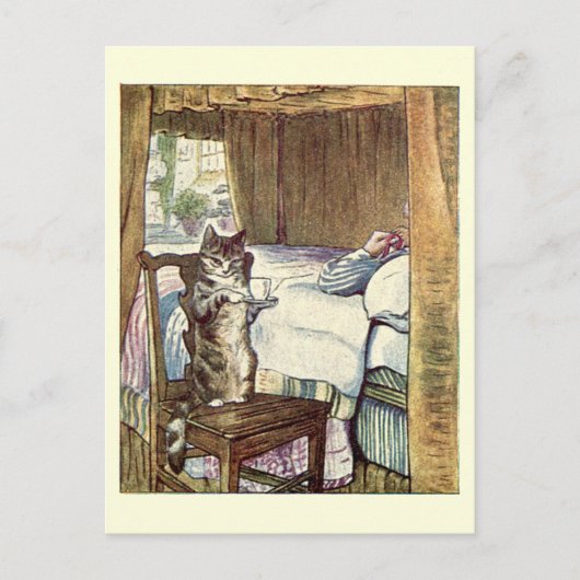 Simpkin the Cat serves Tee - Beatrix Potter Postkarte (Vorderseite)