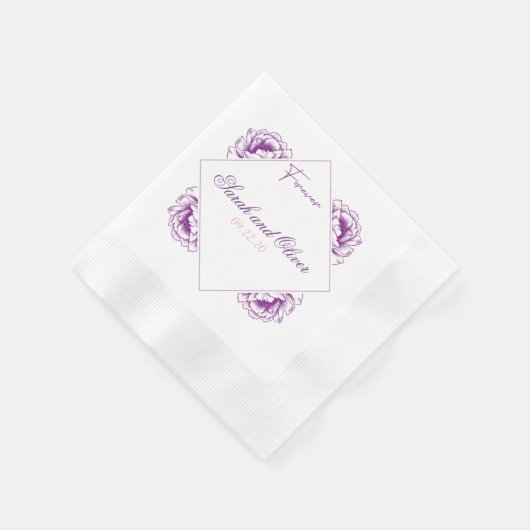 Simpl Purpl Pur Wedding Floral Serviette (Ecke)