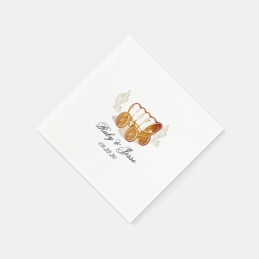 Simpl Western Dark Brown Wedding Serviette (Ecke)