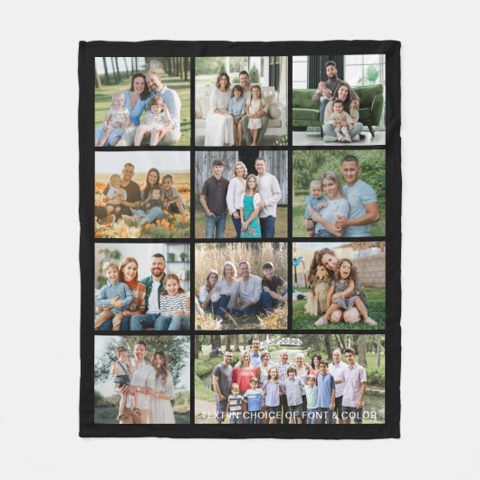 Simple 11 Photo Collage Personalized Fleecedecke (Vorderseite)