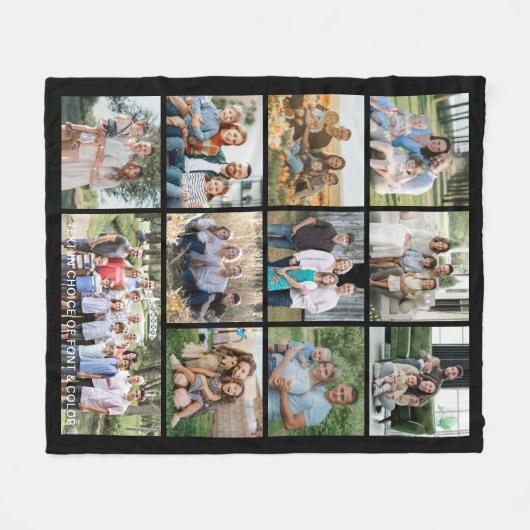 Simple 11 Photo Collage Personalized Fleecedecke (Vorderseite (Horizontal))