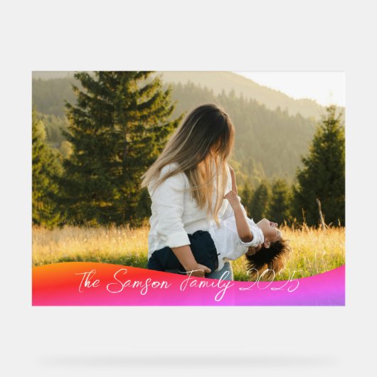 Simple 1 Photo Full Coverage - Script Text Overlay Acrylschild (Vorderseite)