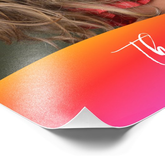 Simple 1 Photo Full Coverage - Script Text Overlay Fotodruck (Ecke)