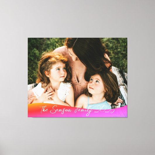 Simple 1 Photo Full Coverage - Script Text Overlay Leinwanddruck (Vorderseite)