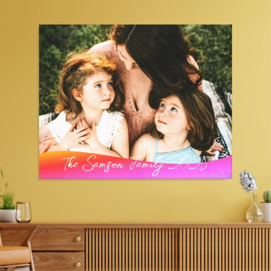 Simple 1 Photo Full Coverage - Script Text Overlay Leinwanddruck (Insitu (Wohnzimmer))