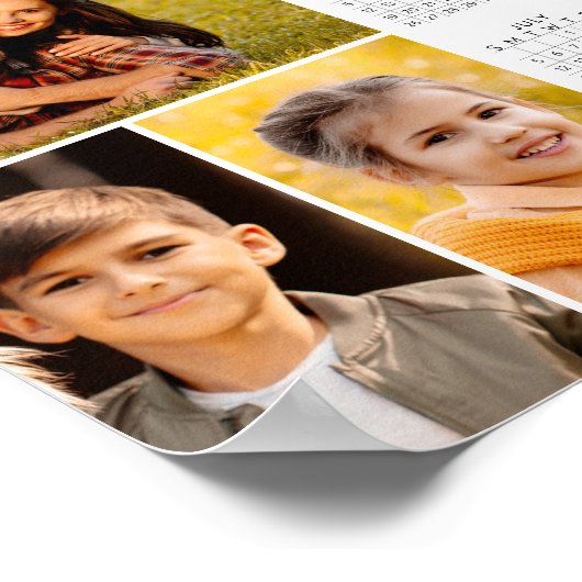 Simple 2026 Calendar 3 Photos Poster (Ecke)