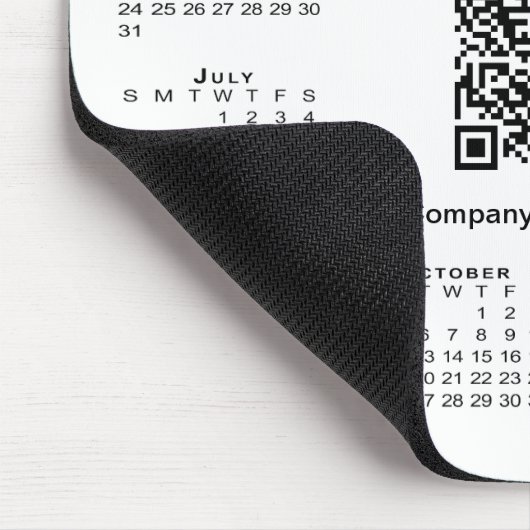 Simple 2026 Calendar Business QR Code on White Mousepad (Ecke)