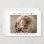 Simple 2 Foto Boy Birth Ankündigung (Vorderseite)