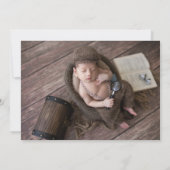 Simple 2 Foto Boy Birth Ankündigung (Rückseite)