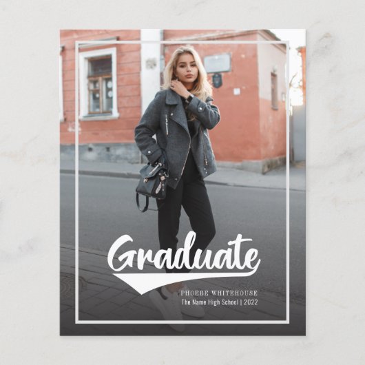 Simple 2 Foto Grad 2022 Abschluss Ankündigung (Vorderseite)