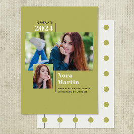 Simple 2 Foto Uni-Abschluss Avocado Announc Ankündigung