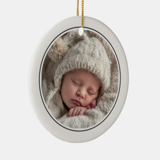 Simple 2 Photo Template Personalized Frame Keramik Ornament (Rechts)